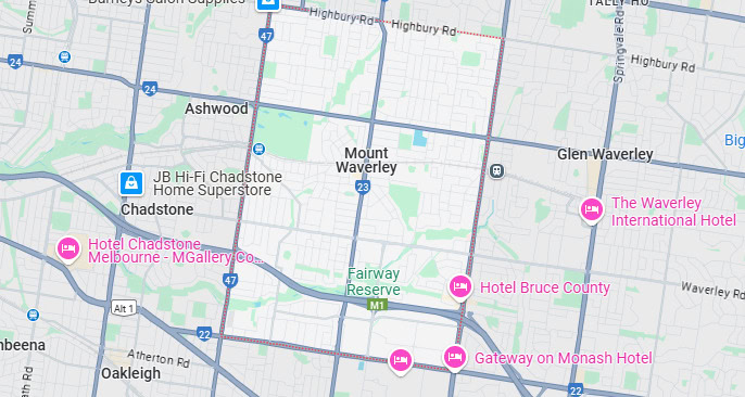 Mount Waverley map area